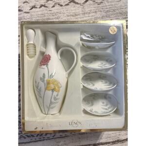 Lenox Artist Sketchbook Oil Bottle & 4 Dipping Saucer Bowls